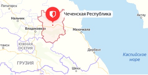Чечня на карте