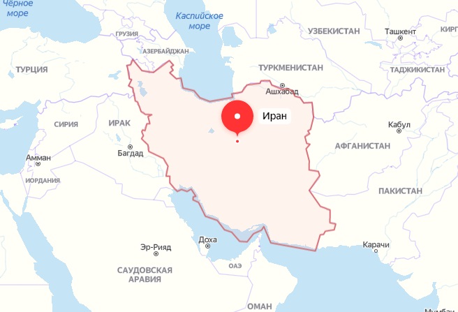 Иран на карте