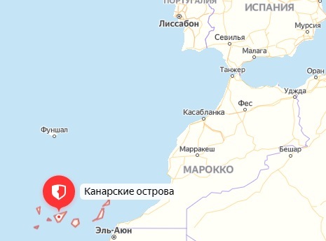 Канарские острова на карте