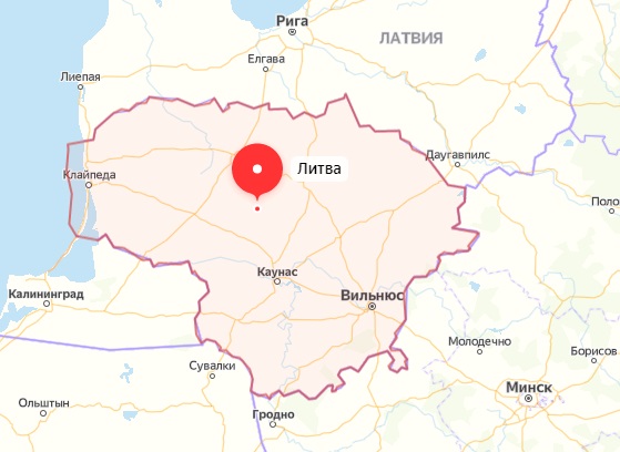 Литва на карте