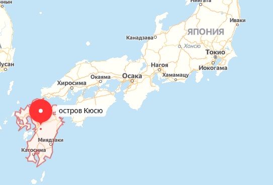 Остров Кюсю на карте