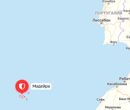 Остров Мадейра на карте