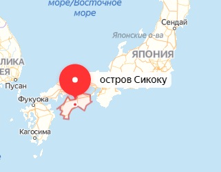 Остров Сикоку на карте