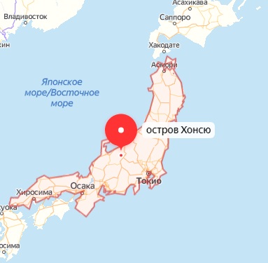 Остров Хонсю на карте