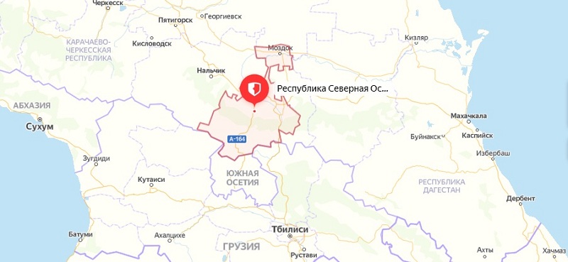 Северная Осетия на карте